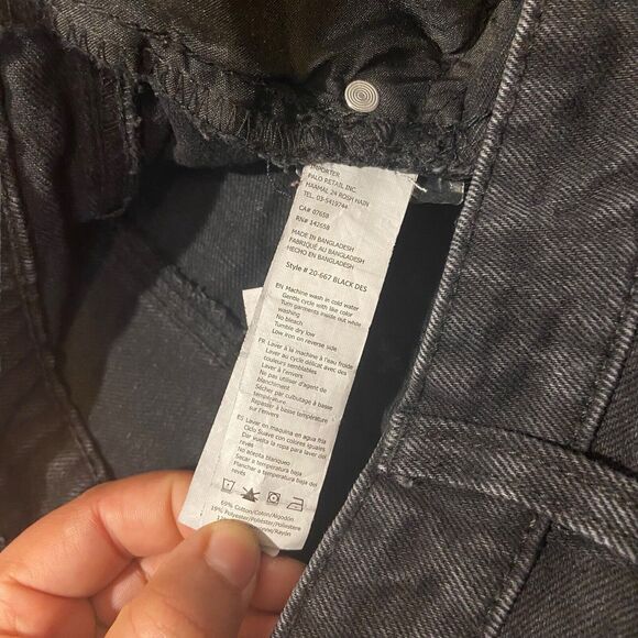 Refuge Distressed Shorts Raw Hem Black Jean Denim Short Chelsea Size 7 Rock Punk - Picture 9 of 16